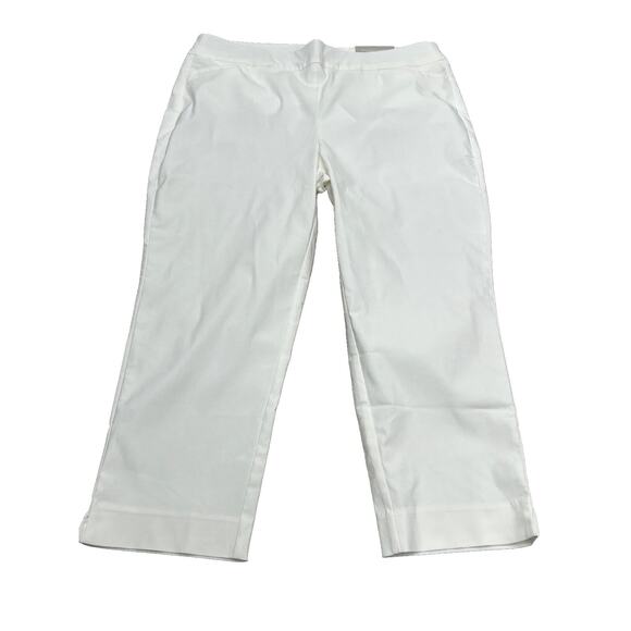 Chico's Women's Size 16 White So Slimming Brigitte Slim Leg Cropped Pant NWT - Picture 1 of 8